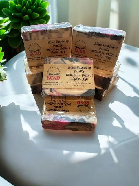 Goat Milk Soap: Black Raspberry Vanilla with Shea Butter