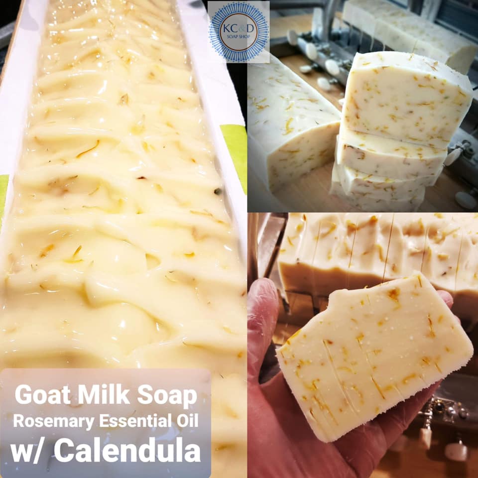 Goat Milk Soap: Rosemary EO with Calendula Petals